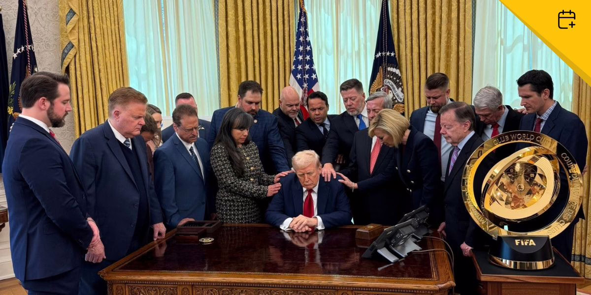 El Rev. Sam Rodríguez se une a líderes religiosos en la Oficina Oval para orar por el Presidente Trump